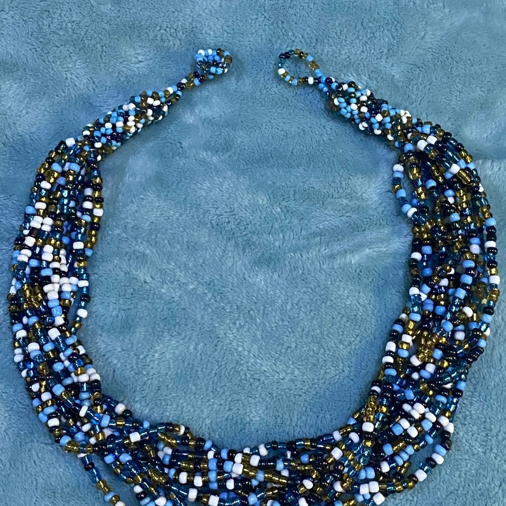 Beautiful multi strands and multi colored bead necklace